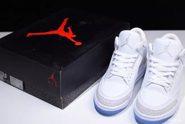 EyeCatching 428 Jordan Retro 3 136064-111 Triple Air White 0902
